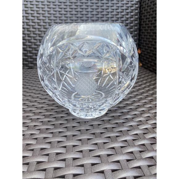 Rovellie Swiss Crystal Company Lead Crystal Bowl With Golf Motif 6" Tall - Picture 8 of 8
